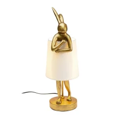 KARE Animal Rabbit tafellamp, goud/wit, hoogte 50 cm