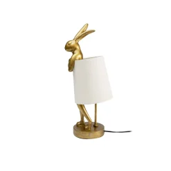 KARE Animal Rabbit tafellamp, goud/wit, hoogte 50 cm