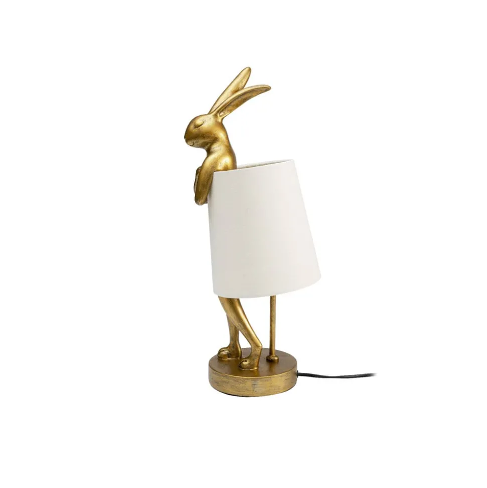 KARE Animal Rabbit tafellamp, goud/wit, hoogte 50 cm