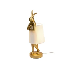 KARE Animal Rabbit tafellamp, goud/wit, hoogte 50 cm