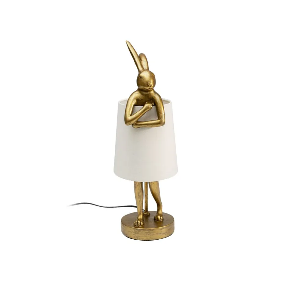 KARE Animal Rabbit tafellamp, goud/wit, hoogte 50 cm