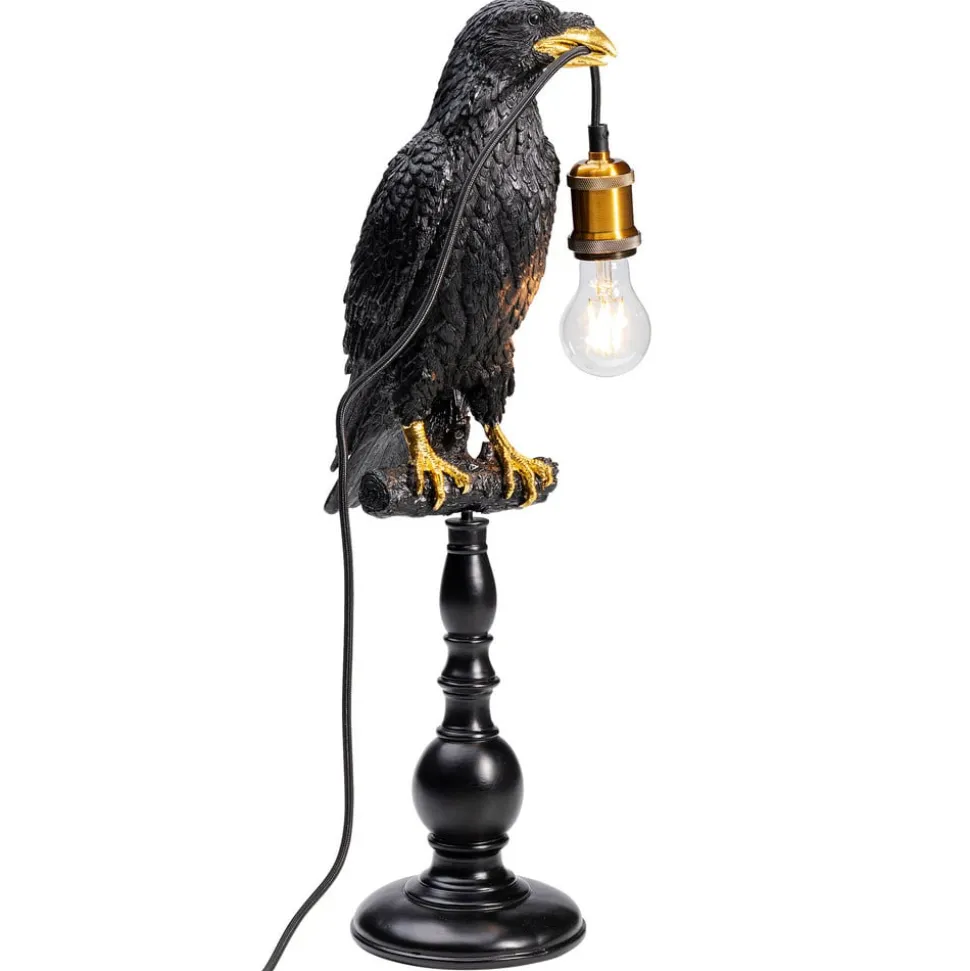 Kare Animal Sitting Crow tafellamp in zwart