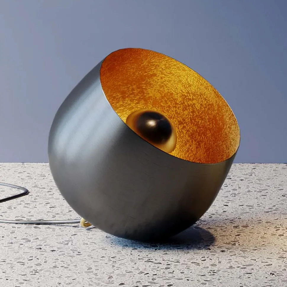 Kare Apollon vloerlamp, zwart, Ø 50 cm