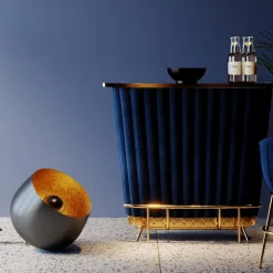 Kare Apollon vloerlamp, zwart, Ø 50 cm