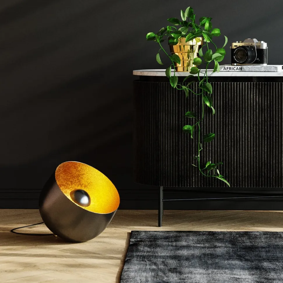 Kare Apollon vloerlamp, zwart, Ø 35 cm