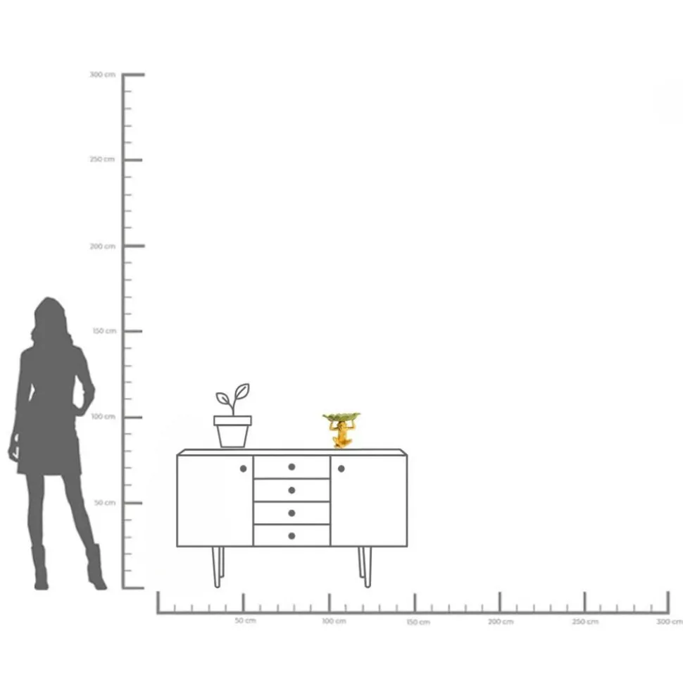 KARE Banana Leaf decoratieve kom, goud/groen, handbeschilderd