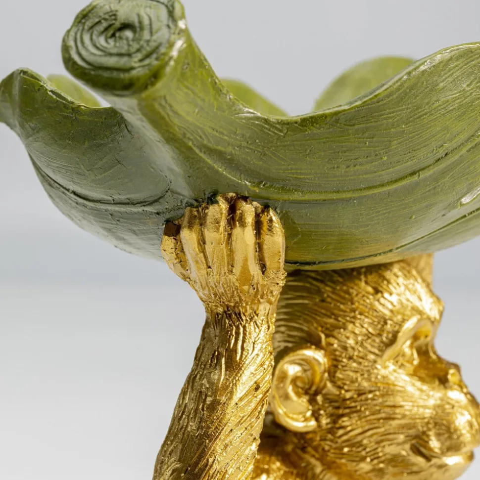 KARE Banana Leaf decoratieve kom, goud/groen, handbeschilderd