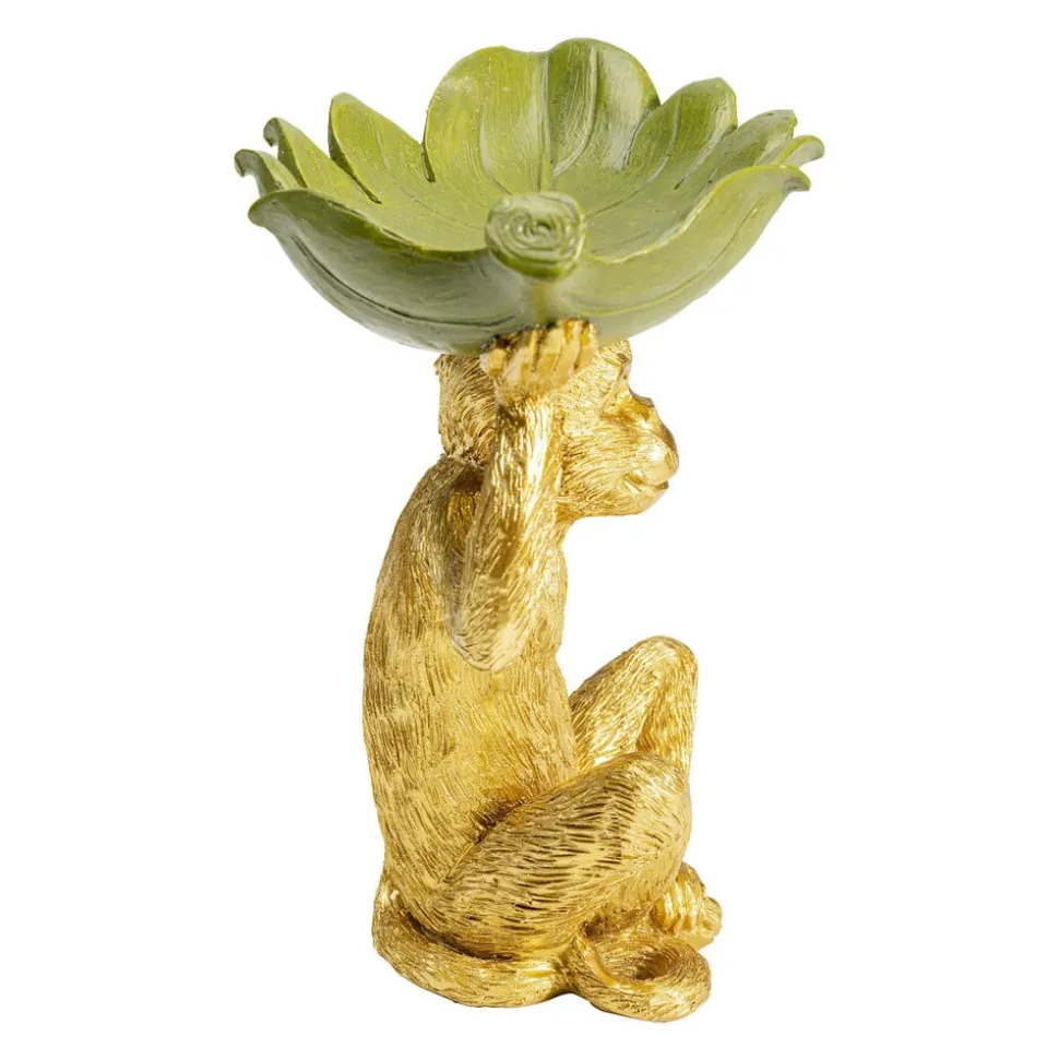 KARE Banana Leaf decoratieve kom, goud/groen, handbeschilderd