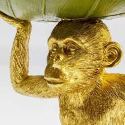 KARE Banana Leaf decoratieve kom, goud/groen, handbeschilderd