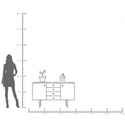 KARE Barfly vaas, grijs, glas, hoogte 30 cm, mondgeblazen