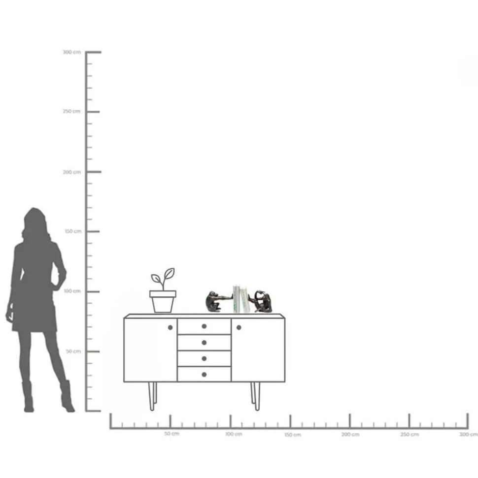 KARE Boekensteun Aap, polyresin, zwart, set van 2