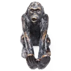 KARE Boekensteun Aap, polyresin, zwart, set van 2