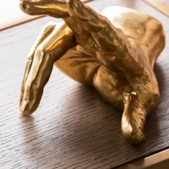 KARE boekensteun Vingers vasthouden, goudkleurig, set van 2