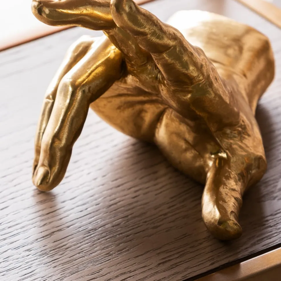 KARE boekensteun Vingers vasthouden, goudkleurig, set van 2