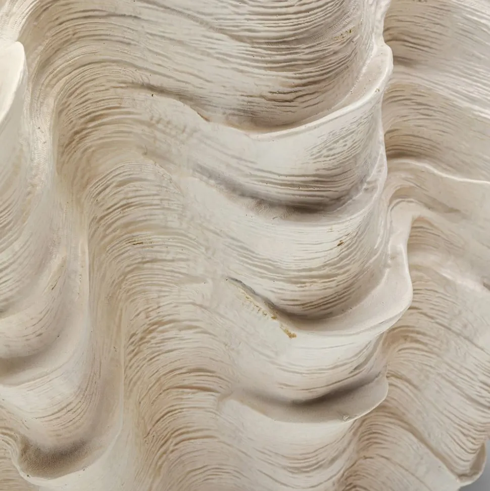 KARE Concha decoratieve vaas, hoogte 29 cm, gegoten steen, beige