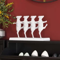 KARE Dansende koeien decoratief beeldje, wit, polyresin, hoogte 23 cm