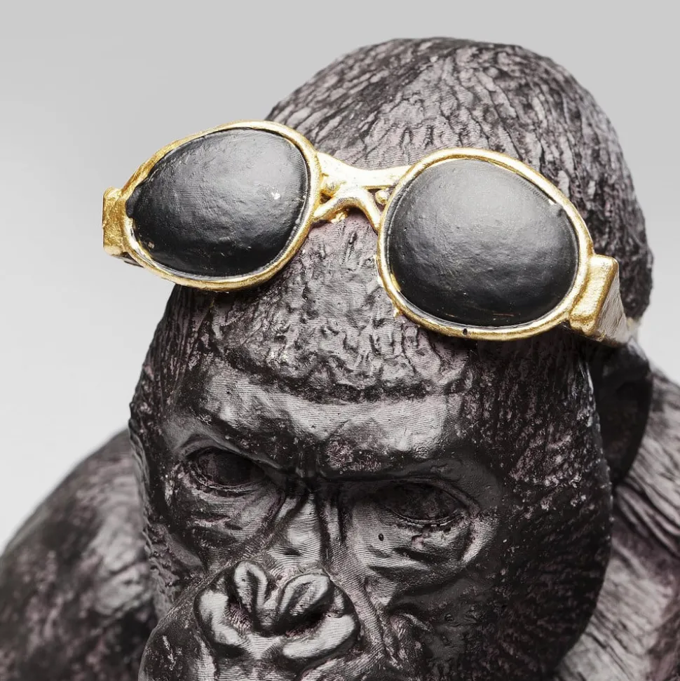 KARE decoratief beeldje Monkey Beach, hoogte 20 cm, zwart polyresin