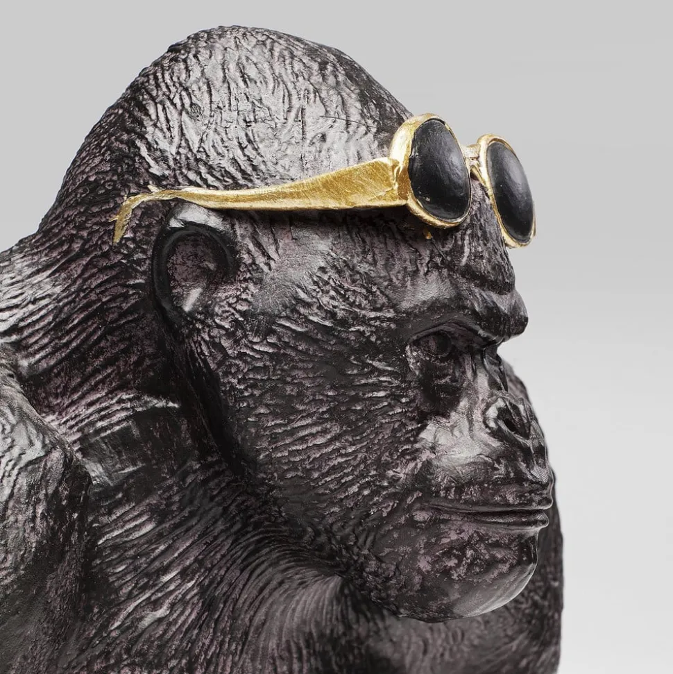 KARE decoratief beeldje Monkey Beach, hoogte 20 cm, zwart polyresin