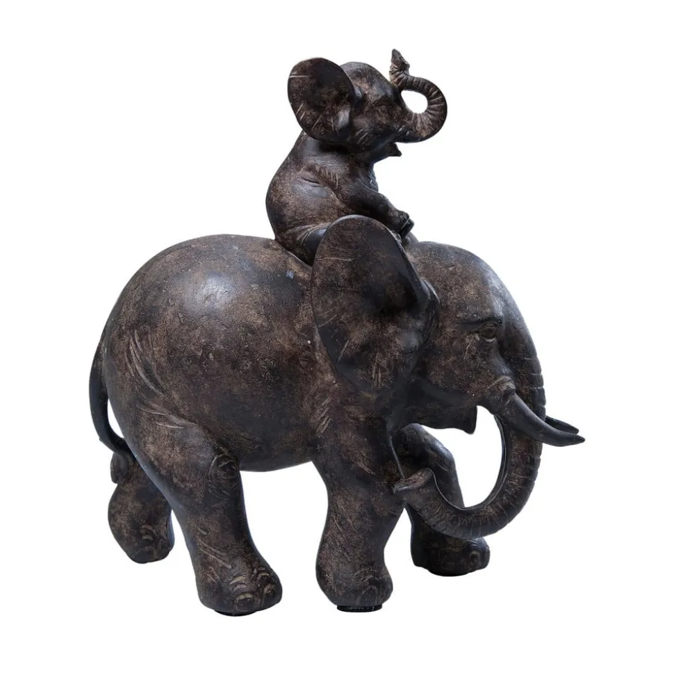 KARE decoratief beeldje Olifant Dumbo Uno, polyresin, bruin, H 19 cm