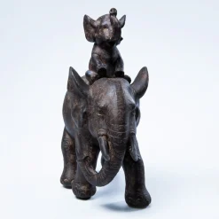 KARE decoratief beeldje Olifant Dumbo Uno, polyresin, bruin, H 19 cm