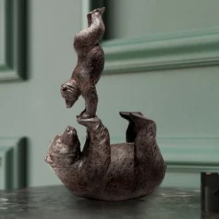 KARE decoratief figuur Artistieke beren handstand, polyresin, bruin