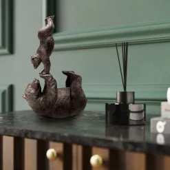 KARE decoratief figuur Artistieke beren handstand, polyresin, bruin
