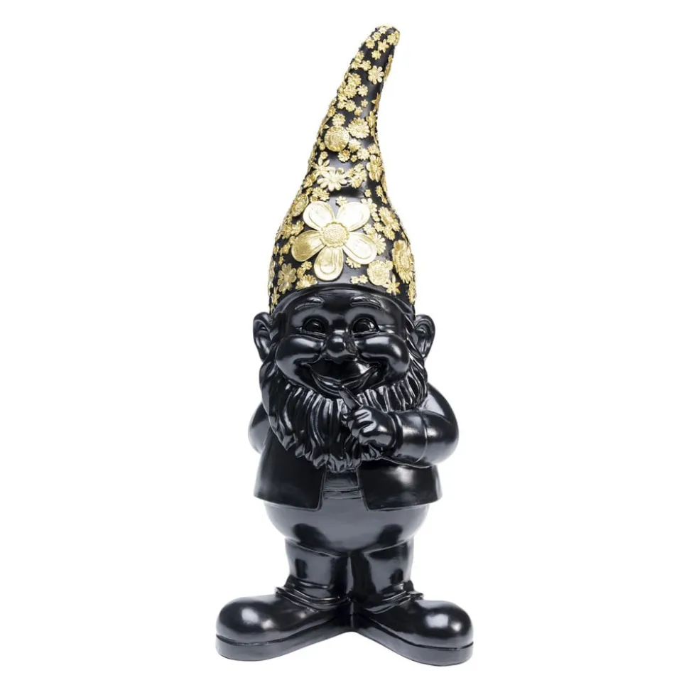 KARE decoratief figuur dwerg staand, zwart/goud, polyresin