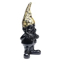 KARE decoratief figuur dwerg staand, zwart/goud, polyresin