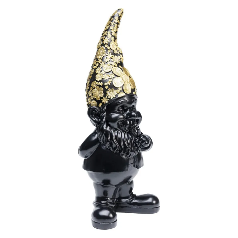 KARE decoratief figuur dwerg staand, zwart/goud, polyresin