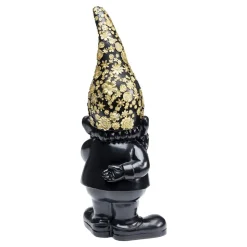KARE decoratief figuur dwerg staand, zwart/goud, polyresin
