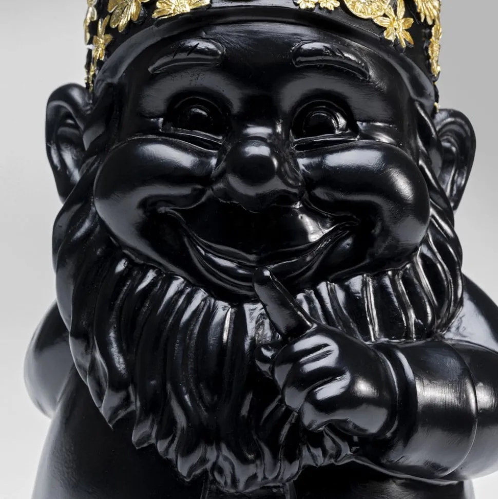 KARE decoratief figuur dwerg staand, zwart/goud, polyresin