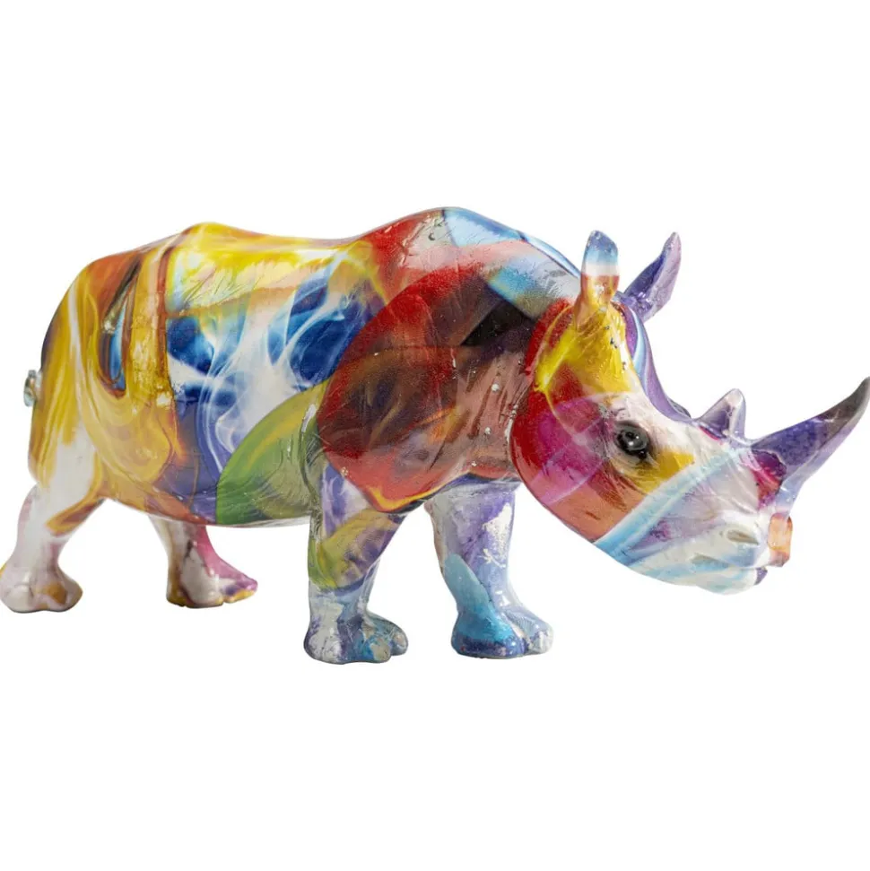 KARE decoratief figuur Gekleurde neushoorn, polyresin, kleurrijke print