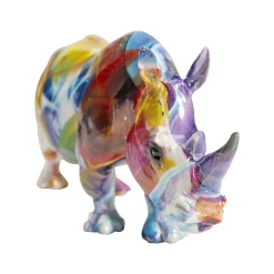 KARE decoratief figuur Gekleurde neushoorn, polyresin, kleurrijke print