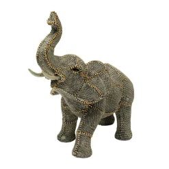 KARE decoratief figuur wandelende olifant parels, hoogte 24 cm, grijs