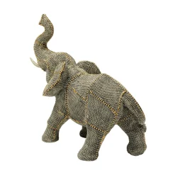 KARE decoratief figuur wandelende olifant parels, hoogte 24 cm, grijs