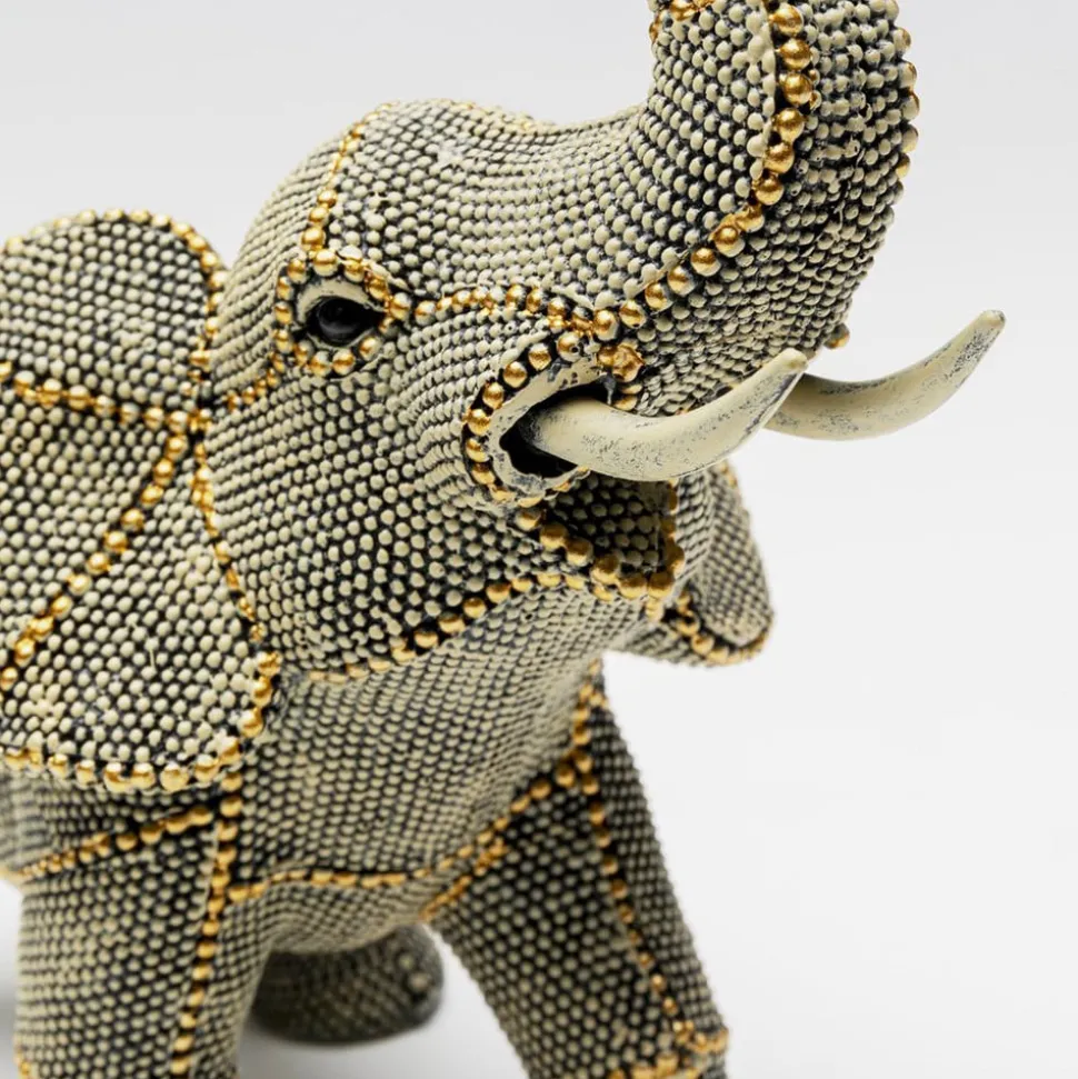 KARE decoratief figuur wandelende olifant parels, hoogte 24 cm, grijs