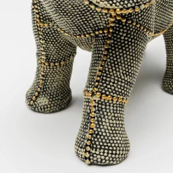 KARE decoratief figuur wandelende olifant parels, hoogte 24 cm, grijs