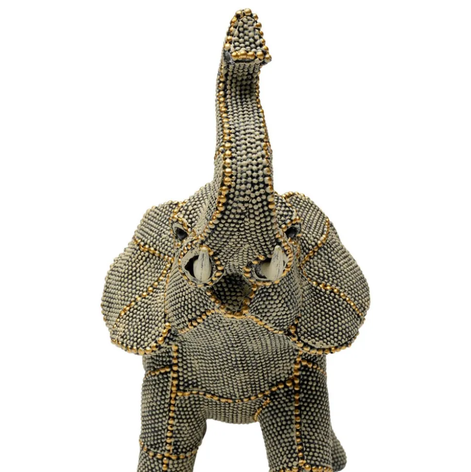 KARE decoratief figuur wandelende olifant parels, hoogte 24 cm, grijs