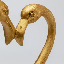 KARE decoratiefiguurtje Flamingo Love, goudkleurig, hoogte 39 cm