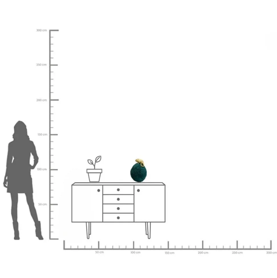 KARE decoratieve doos Kameleon, hoogte 34 cm, donkergroen, goud