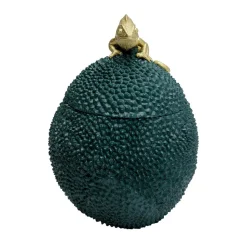 KARE decoratieve doos Kameleon, hoogte 34 cm, donkergroen, goud