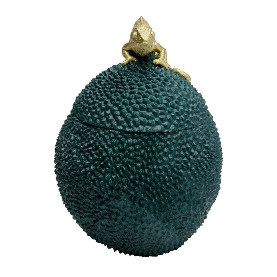 KARE decoratieve doos Kameleon, hoogte 34 cm, donkergroen, goud