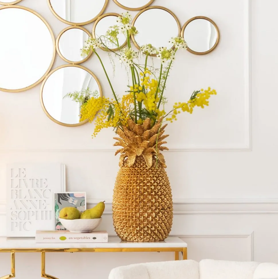 KARE decoratieve vaas Ananas, hoogte 50 cm, polyresin, handgemaakt