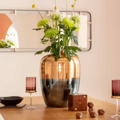 KARE decoratieve vaas Lizy Shine Multi, hoogte 41 cm, handgemaakt glas