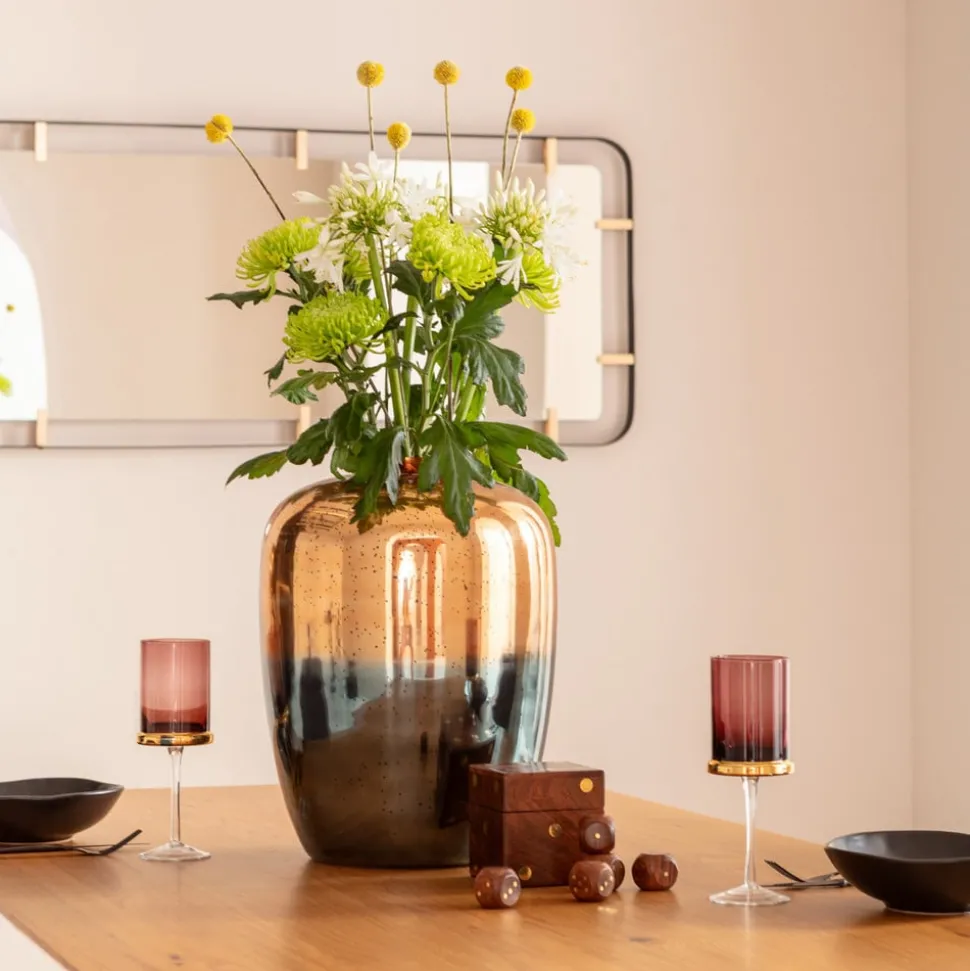 KARE decoratieve vaas Lizy Shine Multi, hoogte 41 cm, handgemaakt glas