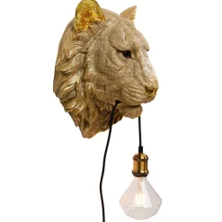 Kare Dieren Tijgerkop wandlamp met stekker