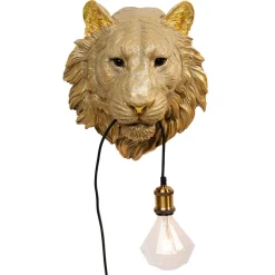Kare Dieren Tijgerkop wandlamp met stekker
