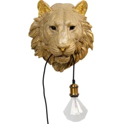 Kare Dieren Tijgerkop wandlamp met stekker