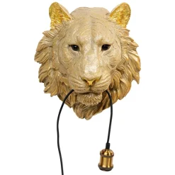 Kare Dieren Tijgerkop wandlamp met stekker