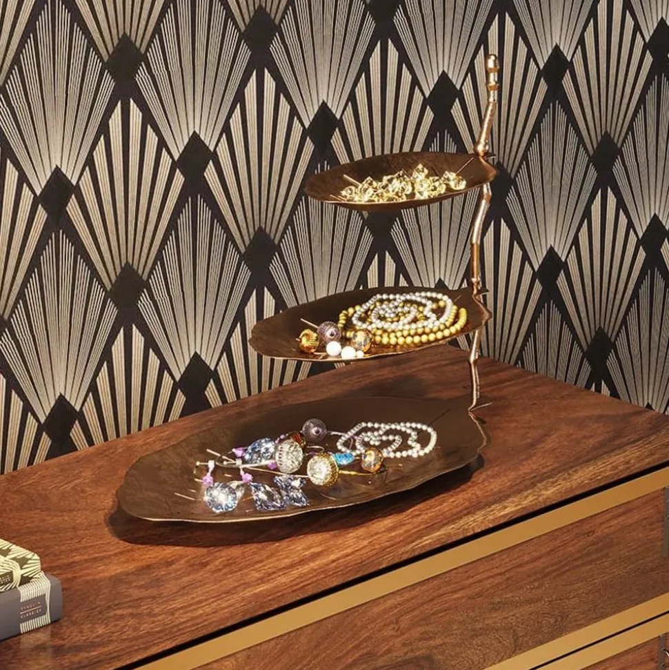 KARE Etagere Blad, aluminium, messing, h 46 cm